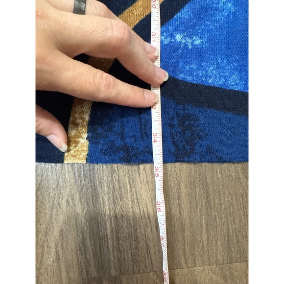 Chico's Travelers Blue Abstract Sweater Cardigan Multi-Color Size 1  US M - Picture 6 of 7